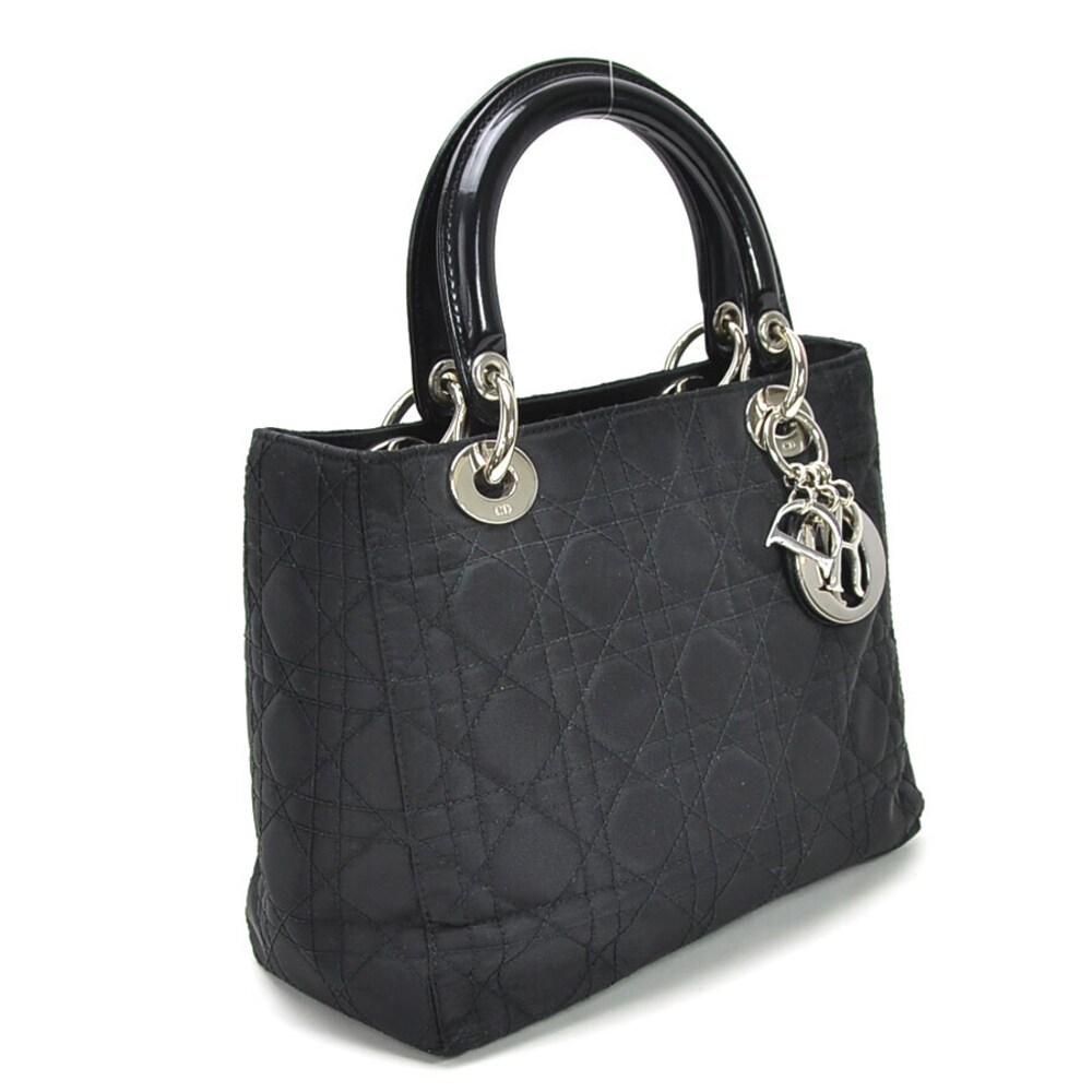 Dior Handbag Lady Christian Shoulder Black Bag Cannage